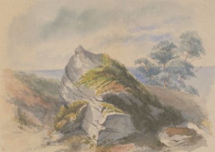 Margaret (Daisy) George - Mid 19th Century Watercolour, Rock in a Landscape