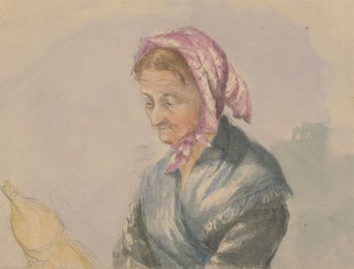 Margaret (Daisy) George - Mid 19th Century Watercolour, Portrait of an Old Lady