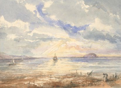 Margaret (Daisy) George - 19th Century Watercolour, Figure in a Sunset Seascape