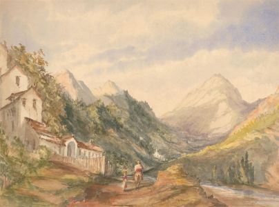 Margaret (Daisy) George - Mid 19th Century Watercolour, Figures in a Landscape