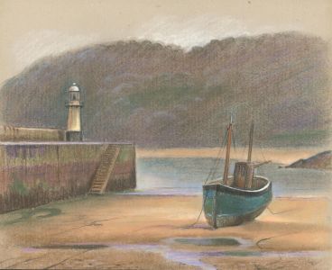 Fred Dymond - Mid 20th Century Pastel, Cornish Harbour Scene