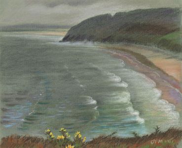 Fred Dymond - Mid 20th Century Pastel, Cornish Coastal Landscape