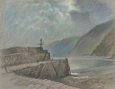 Fred Dymond - Mid 20th Century Pastel, Cornish Harbour at Dusk
