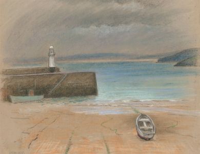 Fred Dymond - Mid 20th Century Pastel, Harbour at Low Tide, Cornwall