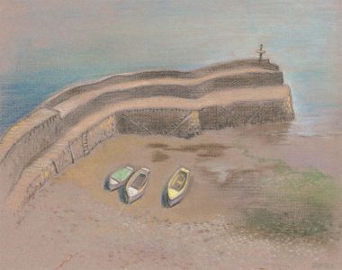 Fred Dymond - Mid 20th Century Pastel, Harbour View from Above