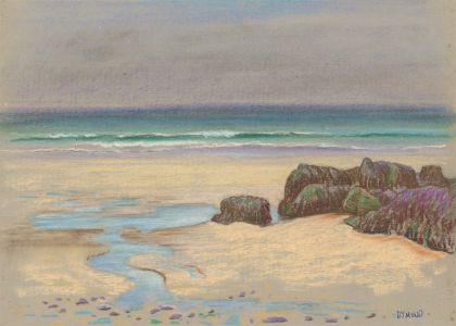 Fred Dymond - Mid 20th Century Pastel, Cornwall Beach Scene