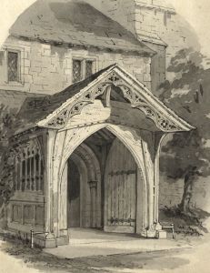 19th Century Watercolour - Church Entrance