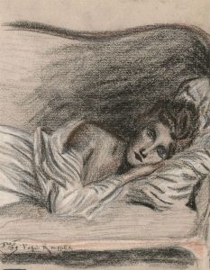 R.T. - 1929 Pastel, French Woman Reclining