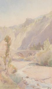 Alexander Wallace Rimington RBA, RE (1854-1918) - Watercolour, River Landscape