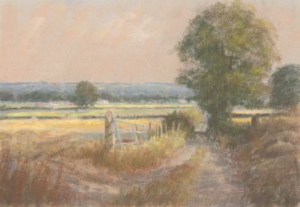 B.P - Signed Contemporary Pastel, Autumnal Rural Landscape