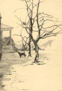 F.L Wilder - A Set of Three c. 1941 Etchings, Study of Tree and Dog