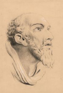 20th Century Graphite Drawing - Classical Head Study of a Man