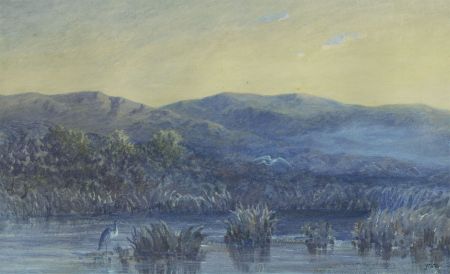 Henry Dawson Barkas (1858-1924) - 19th Century Watercolour, River with Heron