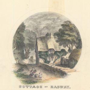 1860 Graphite Drawing - Cottage at Radway