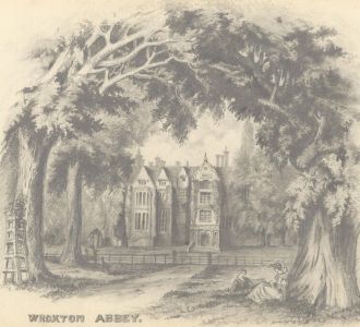 1860 Graphite Drawing - Wroxton Abbey