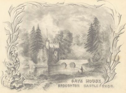 1860 Graphite Drawing - Gate House, Broughton Castle
