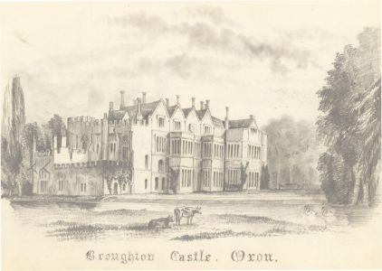1860 Graphite Drawing - Broughton Castle