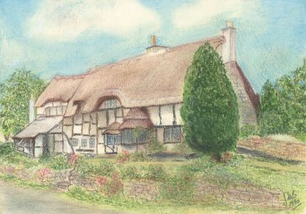 John M. Edwards - Signed 1990 Pastel, Cottage in a Rural Landscape