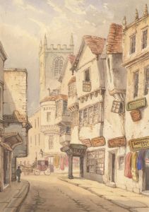 English School Late 19th Century Watercolour - Victorian London Street Scene