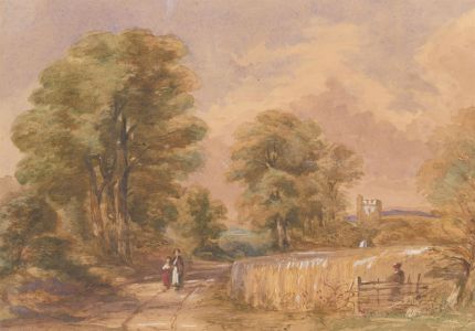 19th Century Watercolour - Rural Landscape with Figures