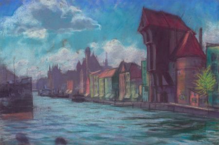 Mid 20th Century Pastel - Dutch Harbour View