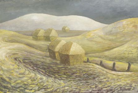 Anthony Brown (1906-1987) - Signed 1953 Oil, Hay Stacks
