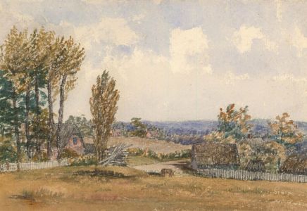 Eliza Westlake - 1859 Watercolour, Otterbourne, Hampshire