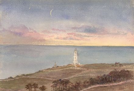 Eliza Westlake - Mid 19th Century Watercolour, Coastal View with Lighthouse