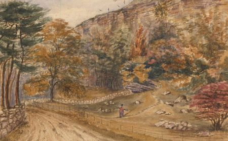 Eliza Westlake - 1855 Watercolour, Woodland Path on Isle of Wight