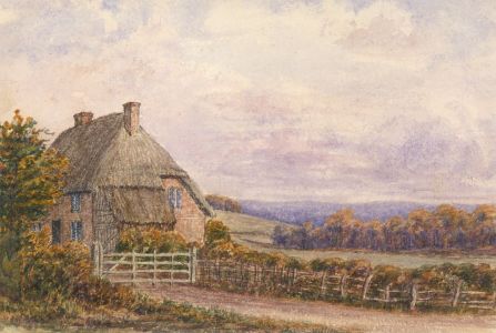 Eliza Westlake - 1859 Watercolour, Cottage at Otterbourne, Hampshire