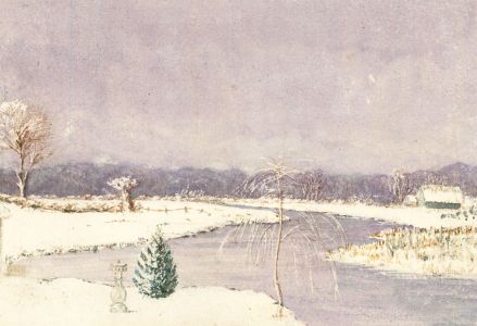 Eliza Westlake - Mid 19th Century Watercolour, Winter, Fordingbridge, New Forest