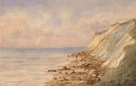 Eliza Westlake - 1855 Watercolour, Dawn at Niton, Isle of Wight