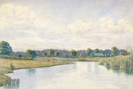 Eliza Westlake - Mid 19th Century Watercolour, Cows at Fordingbridge, New Forest