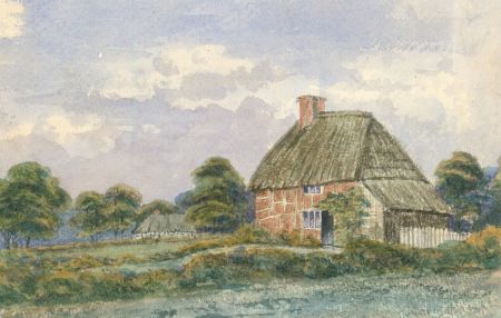 Eliza Westlake - 1861 Watercolour, Cottage at Otterbourne, Hampshire