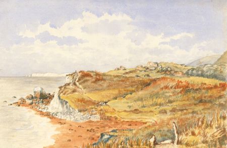 Eliza Westlake - 1856 Watercolour, Coast at Niton, Isle of Wight