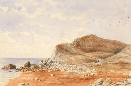 Eliza Westlake - Mid 19th Century Watercolour, Cliffs at Niton, Isle of Wight