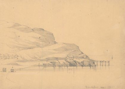 William Waterhouse - 1862 Graphite Drawing, Welsh Coastal View