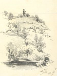 Theodore Waterhouse - Four 1856 Graphite Drawings, Mountainous Landscapes
