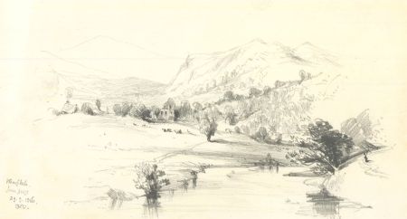 Theodore Waterhouse - Three 1866 Graphite Drawings, Highland Landscapes