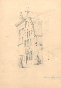 Theodore Waterhouse - Three 1850s Graphite Drawings, Paris & Ghent Street Scenes
