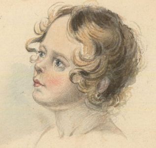 Two Mid 19th Century Watercolour - Child Head Studies