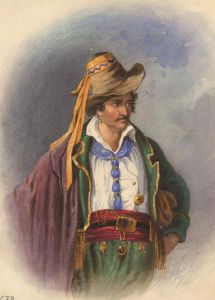 Charles Frederick Buckley (1812-1869) - Watercolour, Portrait of a Chief