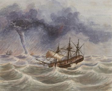 L.B - Mid 19th Century Watercolour, Ships Caught in a Storm
