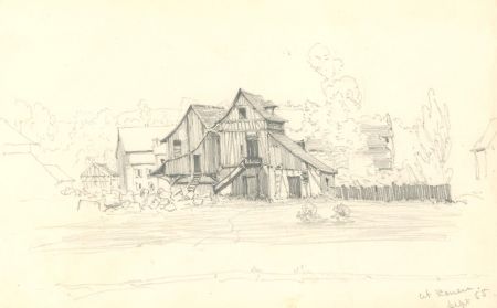 Theodore Waterhouse - 1855 Graphite Drawing, At Rouen