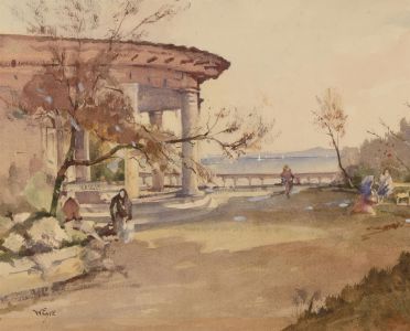 William Eyre (1891-1979) - Signed 1962 Watercolour, Lace Sellers, Opatija