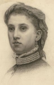 Late 19th Century Charcoal Drawing - Portrait of a Victorian Lady