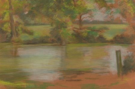 Mid 20th Century Pastel - Impressionistic River Landscapes
