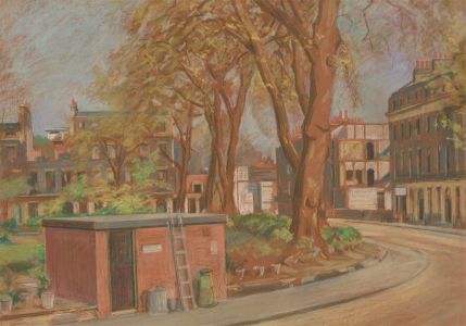 A.V. Bramble - 20th Century pastel, Street Scene Study