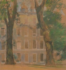 A.V. Bramble - 20th Century pastel, Study of a Townhouse