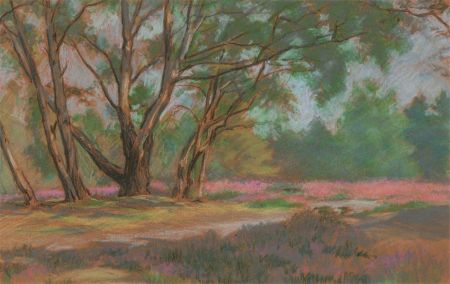 A.V. Bramble - 20th Century pastel, Summer Landscape